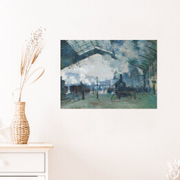 Plakat samoprzylepny Claude Monet "Przybycie pociągu z Normandii" - reprodukcja