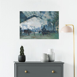 Plakat samoprzylepny Claude Monet "Przybycie pociągu z Normandii" - reprodukcja