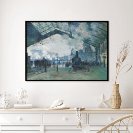 Plakat w ramie Claude Monet "Przybycie pociągu z Normandii" - reprodukcja