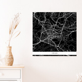 Plakat samoprzylepny Mapy miasta świata - Lublana - czarna