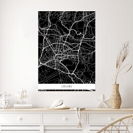 Plakat Mapy miasta świata - Lublana - czarna