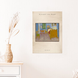 Plakat samoprzylepny Vincent van Gogh "Pokój van Gogha w Arles" - reprodukcja z napisem. Plakat z passe partout