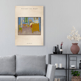 Obraz na płótnie Vincent van Gogh "Pokój van Gogha w Arles" - reprodukcja z napisem. Plakat z passe partout
