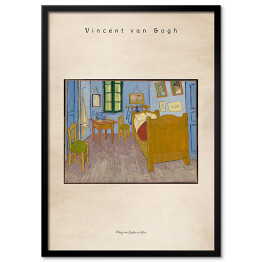 Plakat w ramie Vincent van Gogh "Pokój van Gogha w Arles" - reprodukcja z napisem. Plakat z passe partout