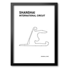 Obraz w ramie Shanghai International Circuit - Tory wyścigowe Formuły 1 - białe tło