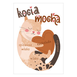 Plakat samoprzylepny Kawa z kotem - kocia mocha
