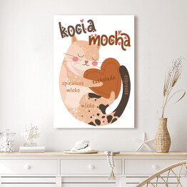 Obraz na płótnie Kawa z kotem - kocia mocha