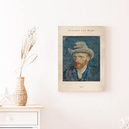 Obraz na płótnie Vincent van Gogh "Autoportret" - reprodukcja z napisem. Plakat z passe partout