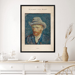 Obraz w ramie Vincent van Gogh "Autoportret" - reprodukcja z napisem. Plakat z passe partout