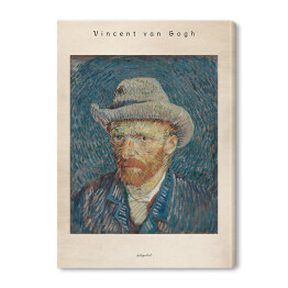 Obraz na płótnie Vincent van Gogh "Autoportret" - reprodukcja z napisem. Plakat z passe partout