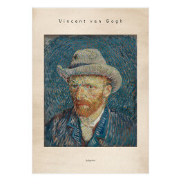 Plakat Vincent van Gogh "Autoportret" - reprodukcja z napisem. Plakat z passe partout