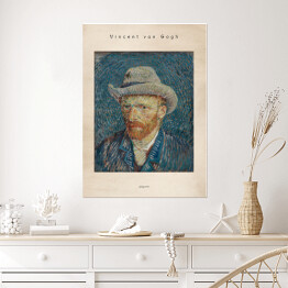 Plakat samoprzylepny Vincent van Gogh "Autoportret" - reprodukcja z napisem. Plakat z passe partout