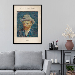 Plakat w ramie Vincent van Gogh "Autoportret" - reprodukcja z napisem. Plakat z passe partout
