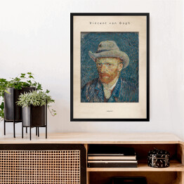 Obraz w ramie Vincent van Gogh "Autoportret" - reprodukcja z napisem. Plakat z passe partout