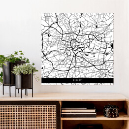 Plakat samoprzylepny Mapy miast świata - Kraków - biała