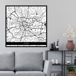 Plakat w ramie Mapy miast świata - Kraków - biała