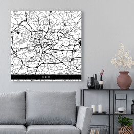 Obraz na płótnie Mapy miast świata - Kraków - biała