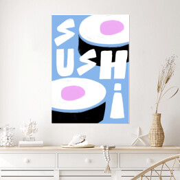 Plakat Sushi - kolorowa ilustracja