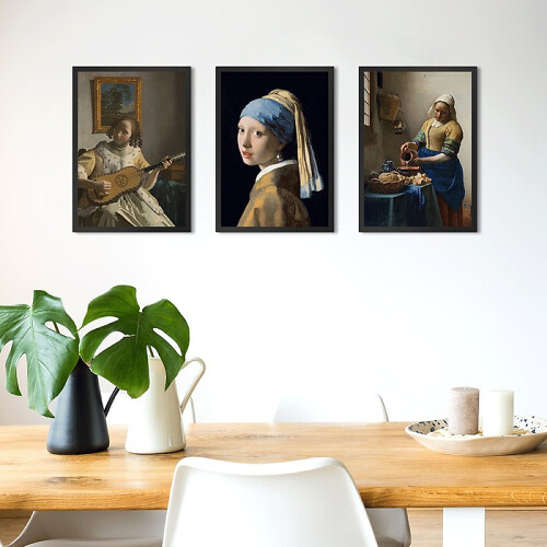 Galeria ścienna Jan Vermeer - reprodukcje - zestaw plakatów