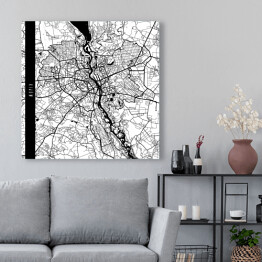 Obraz na płótnie Mapy miast świata - Kijów - biała
