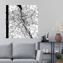 Plakat samoprzylepny Mapy miast świata - Kijów - biała