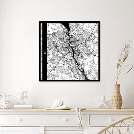 Plakat w ramie Mapy miast świata - Kijów - biała