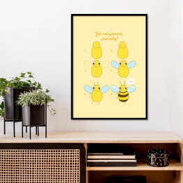 Plakat w ramie Ilustracja - rysowanie pszczoły