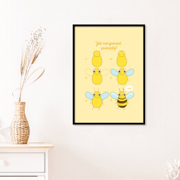 Plakat w ramie Ilustracja - rysowanie pszczoły