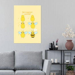 Plakat samoprzylepny Ilustracja - rysowanie pszczoły