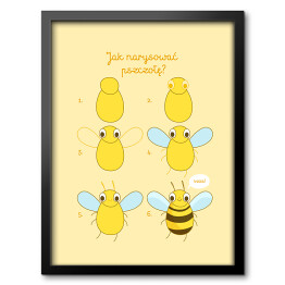 Obraz w ramie Ilustracja - rysowanie pszczoły