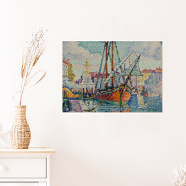 Plakat Paul Signac Pomarańczowe łodzie Marsylia. Reprodukcja obrazu