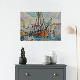 Plakat Paul Signac Pomarańczowe łodzie Marsylia. Reprodukcja obrazu