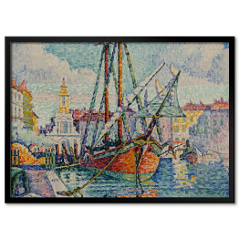 Obraz klasyczny Paul Signac Pomarańczowe łodzie Marsylia. Reprodukcja obrazu
