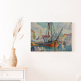 Obraz klasyczny Paul Signac Pomarańczowe łodzie Marsylia. Reprodukcja obrazu