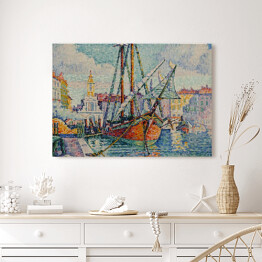 Obraz na płótnie Paul Signac Pomarańczowe łodzie Marsylia. Reprodukcja obrazu