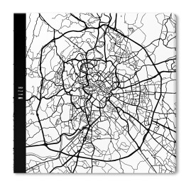 Obraz na płótnie Mapa miast świata - Rzym - biała
