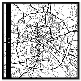 Plakat w ramie Mapa miast świata - Rzym - biała