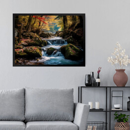 Obraz w ramie Wodospad w lesie krajobraz