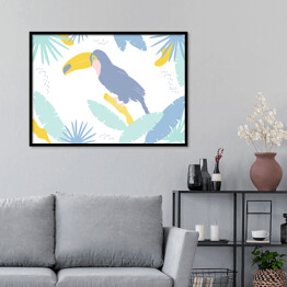 Plakat w ramie Tropiki w pastelach - tukan
