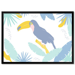 Plakat w ramie Tropiki w pastelach - tukan