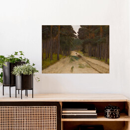 Plakat samoprzylepny Józef Chełmoński Droga w lesie Reprodukcja obrazu