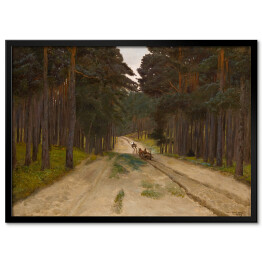 Plakat w ramie Józef Chełmoński Droga w lesie Reprodukcja obrazu