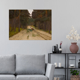Plakat samoprzylepny Józef Chełmoński Droga w lesie Reprodukcja obrazu