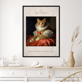 Plakat w ramie Portret kota inspirowany sztuką - Diego Velazquez "Portret Infantki Małgorzaty Teresy"
