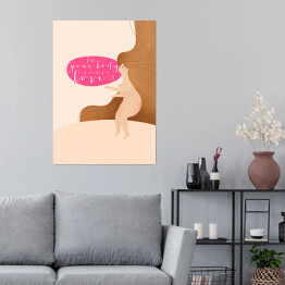 Plakat samoprzylepny "Tell your body how much you love it" - ilustracja