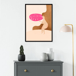 Plakat w ramie "Tell your body how much you love it" - ilustracja