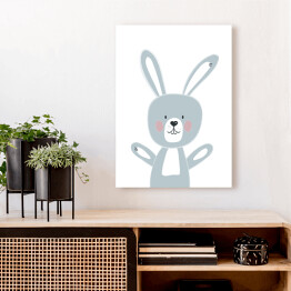 Obraz klasyczny Zabawny króliczek machający łapkami