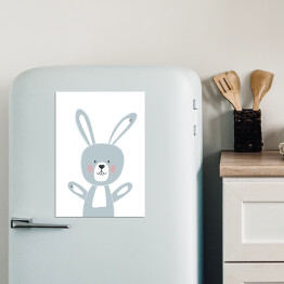 Magnes dekoracyjny Zabawny króliczek machający łapkami