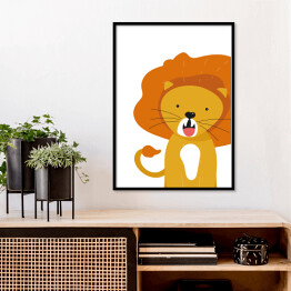Plakat w ramie Wesoły lew - dziecięca dekoracja