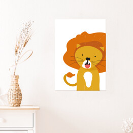 Plakat samoprzylepny Wesoły lew - dziecięca dekoracja